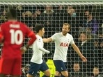 Tottenham's Son Heung-min celebrates with Harry Kane after scoring his side's second goal against Liverpool.(AP) Tottenham's Son Heung-min celebrates with Harry Kane after scoring his side's second goal against Liverpool.(AP)
