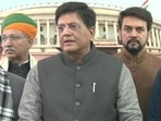 Union minister Piyush Goyal talks to reporters outside Parliament. (ANI Twitter) Union minister Piyush Goyal talks to reporters outside Parliament. (ANI Twitter)