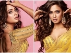 Shweta Tiwari oozes oomph in yellow tulle saree and backless blouse for new pics, it costs  <span class='webrupee'>₹</span>67k
