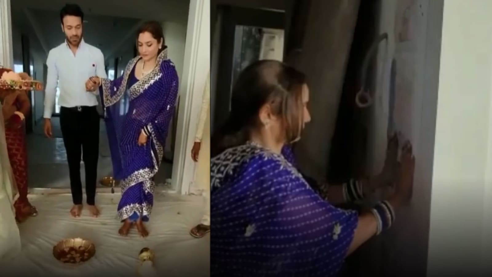 Ankita Lokhande steps into new home hand-in-hand with Vicky Jain, performs rituals for griha pravesh. Watch