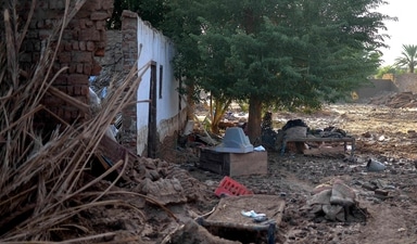 Aftermath of flooding in Egypt's southern city of Aswan, some 920 kilometres south of the capital seen in this file picture from November 2021. (AFP) Aftermath of flooding in Egypt's southern city of Aswan, some 920 kilometres south of the capital seen in this file picture from November 2021. (AFP)
