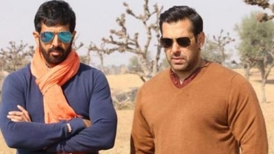 Kabir Khan and Salman Khan on the sets of Bajrangi Bhaijaan. Kabir Khan and Salman Khan on the sets of Bajrangi Bhaijaan.
