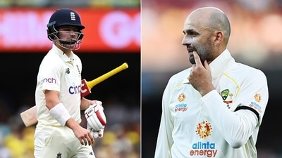 Check out Nathan Lyon's tongue-in-cheek remark towards Rory Burns.&nbsp; (Getty Images)