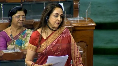 Hema Malini is also a BJP MP from Mathura. (ANI Photo/SansadTV)