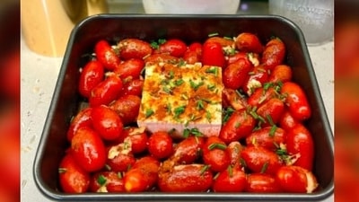 Baked feta pasta: Loaded with lots of cheese and tomatoes, this meal serves a whole group of friends and family. It is easy to make and delicious. All you need is feta cheese, cherry tomatoes, basil, and lots of pasta. (Instagram/@ma.ri.cel_) Baked feta pasta: Loaded with lots of cheese and tomatoes, this meal serves a whole group of friends and family. It is easy to make and delicious. All you need is feta cheese, cherry tomatoes, basil, and lots of pasta. (Instagram/@ma.ri.cel_)