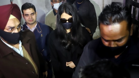 Aishwarya Rai Bachchan leaves from the ED office after appearing before the agency in the Panama Papers case.(ANI)