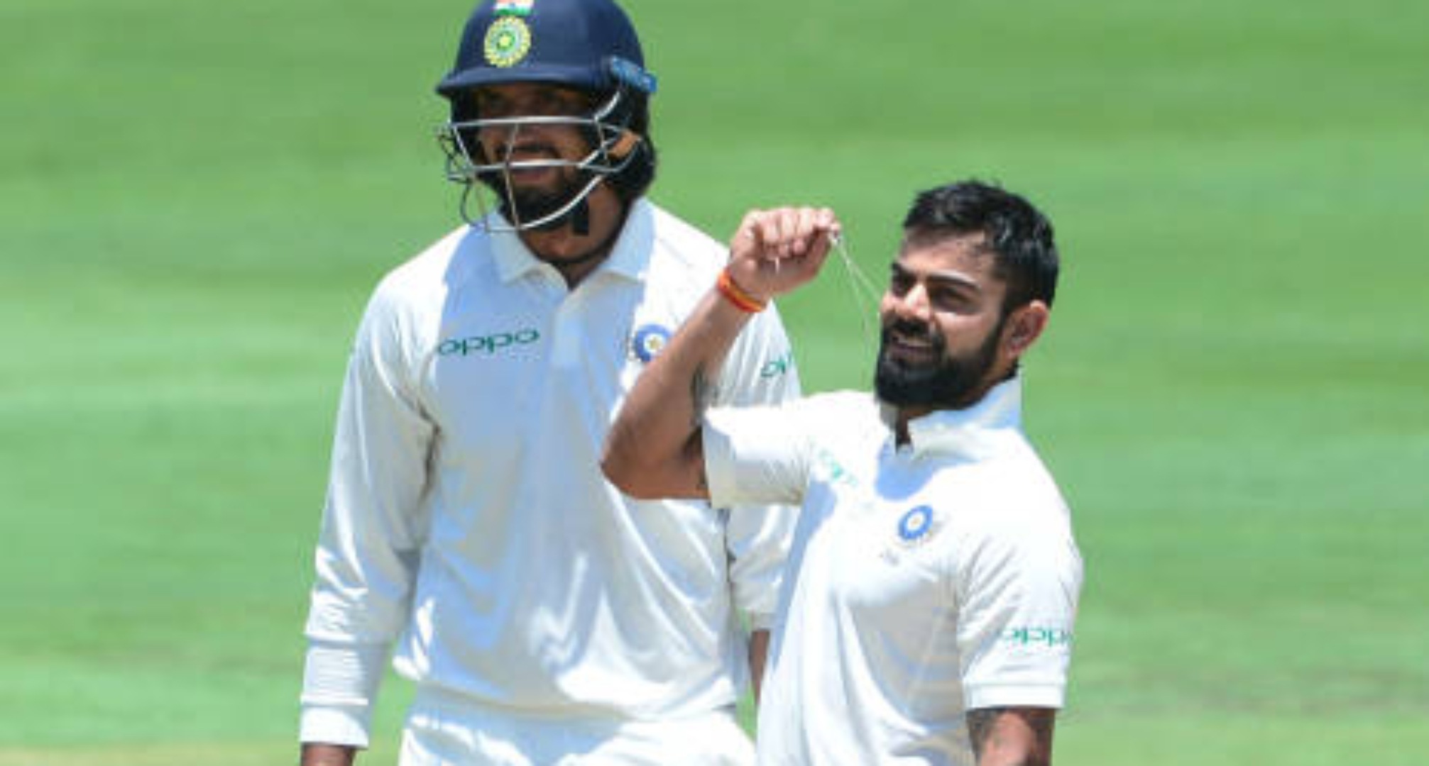 Virat Kohli celebrates his 150 against South Africa (Getty)