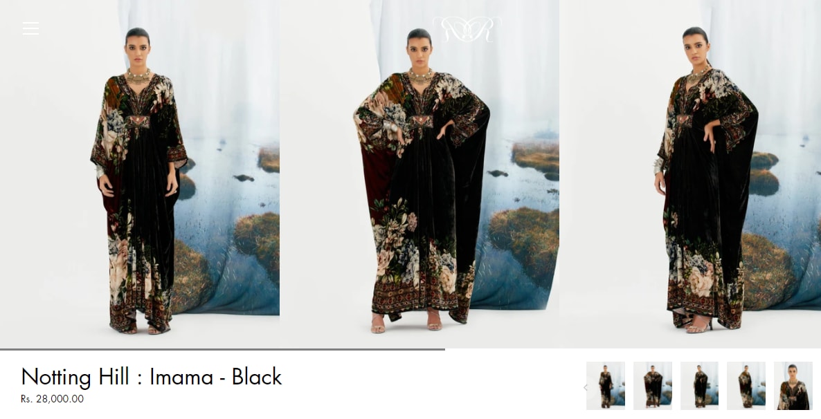 Neha Dhupia's velvet kaftan from Rajdeep Ranawat&nbsp; (rajdeepranawat.com)