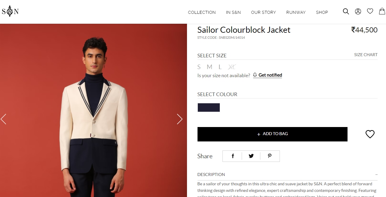 Shahid Kapoor's colourblocked jacket from Shantanu &amp; Nikhil&nbsp;(shantanunikhil.com)