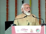 PM Modi addressing a gathering in Prayagraj in Uttar Pradesh on Tuesday. PM Modi addressing a gathering in Prayagraj in Uttar Pradesh on Tuesday.