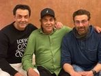 Dharmendra with Bobby Deol and Sunny Deol. Dharmendra with Bobby Deol and Sunny Deol.