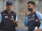 Rahul Dravid (L) and Virat Kohli. (Twitter) Rahul Dravid (L) and Virat Kohli. (Twitter)