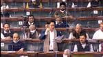 Union law minister Kiren Rijiju speaks in the Lok Sabha during the winter session of Parliament in New Delhi on Monday. (PTI)