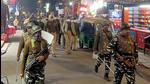 Police, along with CRPF personnel, carrying out a flag march in Hallomajra after campaigning concluded in Chandigarh on Tuesday. (HT Photo) Police, along with CRPF personnel, carrying out a flag march in Hallomajra after campaigning concluded in Chandigarh on Tuesday. (HT Photo)