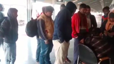 Farmers started the 'rail roko' protest on Monday in several parts of Punjab. They blocked railway tracks and demanded complete loan waiver and compensation to families whose members died during the course of the stir against the Centre’s farm laws. (ANI)