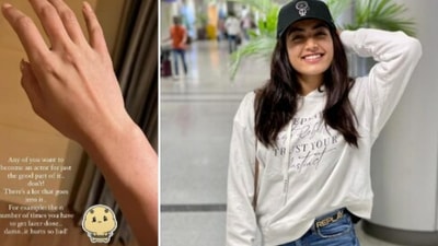 Rashmika Mandanna shares photo of her hand on Instagram.