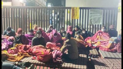 The protesters claimed that the company’s proposed subscription system will adversely impact their income and working hours. (HT Photo)