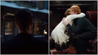 Daniel Radcliffe in Diagon Alley, Rupert Grint and Emma Watson in Hogwarts. Daniel Radcliffe in Diagon Alley, Rupert Grint and Emma Watson in Hogwarts.