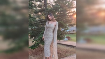 Mouni Roy posed in front of a huge outdoor Christmas tree which brought in the festive vibe. (Instagram/@imouniroy) Mouni Roy posed in front of a huge outdoor Christmas tree which brought in the festive vibe. (Instagram/@imouniroy)