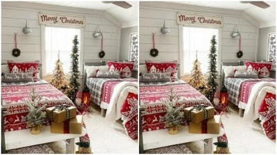 Make your bedroom colourful – The kids are going to love nap time when they walk into a bedroom decked up with a Christmas tree, socks, balloons and gifts. (https://in.pinterest.com/)