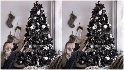 Accessorise right: Use the accessories while sticking to the theme of the decoration. Also, the wall or the space behind the Christmas tree can be used to decorate with accessories so spread the festive vibe around. (https://in.pinterest.com/)
