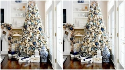 Use the base of the Christmas tree to place gifts: The main attraction of the Christmas tree is the base area where all the gifts are placed. Use colour-coordinated gift wraps to match the theme of the Christmas tree and place the gifts in arrangements. (https://in.pinterest.com/)