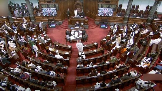 The electoral reform bill was passed in the Rajya Sabha amid opposition walkout. (ANI Photo/SansadTV) The electoral reform bill was passed in the Rajya Sabha amid opposition walkout. (ANI Photo/SansadTV)