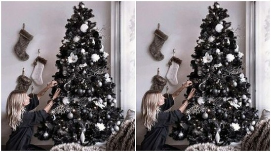 Accessorise right: Use the accessories while sticking to the theme of the decoration. Also, the wall or the space behind the Christmas tree can be used to decorate with accessories so spread the festive vibe around.(https://in.pinterest.com/)
