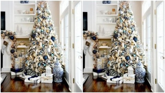 Use the base of the Christmas tree to place gifts: The main attraction of the Christmas tree is the base area where all the gifts are placed. Use colour-coordinated gift wraps to match the theme of the Christmas tree and place the gifts in arrangements.(https://in.pinterest.com/)
