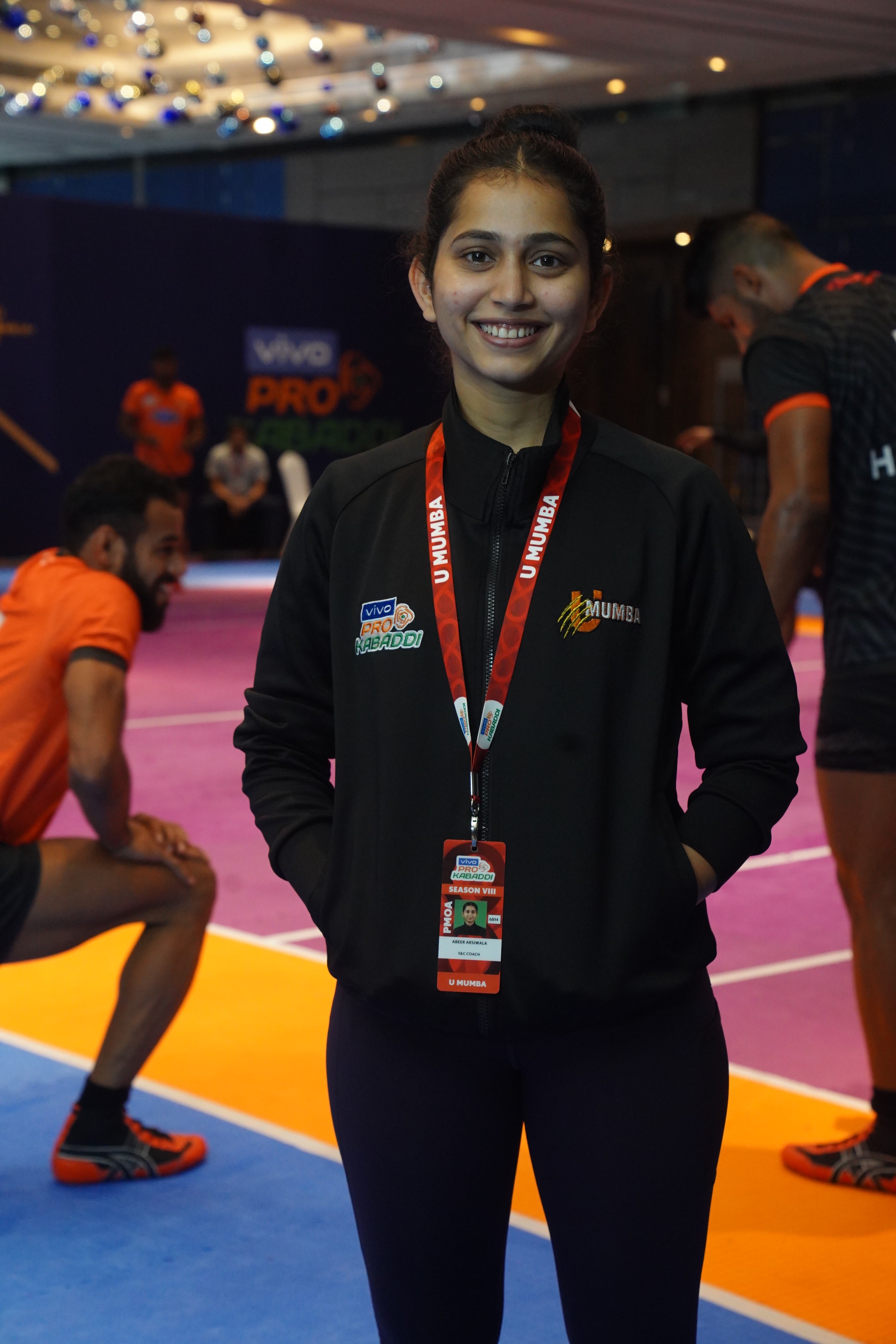 Abeer Arsiwala is the only female among the training staff of all teams in the eighth season of PKL.(PKL ) Abeer Arsiwala is the only female among the training staff of all teams in the eighth season of PKL.(PKL )