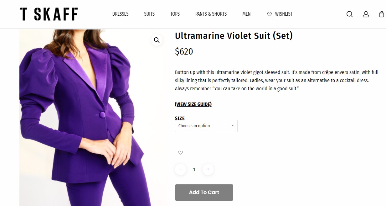 Kiara Advani's violet pantsuit from T Skaff&nbsp;(tskaff.com)