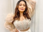 Neha Kakkar's sultry angelic look in champagne organza corset, pants wows Dubai&nbsp;