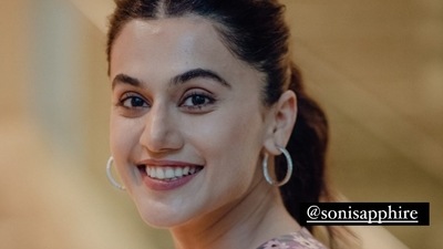 Taking to her social media handle, Taapsee shared a slew of pictures that featured her donning the multi-hued floral print satin mini dress that was made of satin twill fabric. The dress is credited to Indian fashion label Pankaj & Nidhi and originally costs <span class='webrupee'>₹</span>19,500 on the designer website. (Instagram/taapsee) Taking to her social media handle, Taapsee shared a slew of pictures that featured her donning the multi-hued floral print satin mini dress that was made of satin twill fabric. The dress is credited to Indian fashion label Pankaj & Nidhi and originally costs <span class='webrupee'>₹</span>19,500 on the designer website. (Instagram/taapsee)