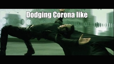 If Neo, Morpheus and Trinity can dodge bullets inside the Matrix just by believing that none of it is real, surely you can wash your hands, mask up, stay indoors and avoid those Coronavirus droplets, which are certainly real. Risks, of course will keep flying at you. It’s up to you to avoid them. (Courtesy: Warner Bros.)