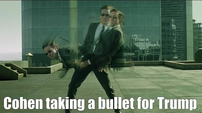 On the other hand, if you want to take one (or more) for the team, and are your family’s scapegoat. This meme of one of the Agents might come in handy. They do the dirty work before Agent Smith swoops in to finish the job. And who among us hasn’t been the underling? (Courtesy: Warner Bros.)