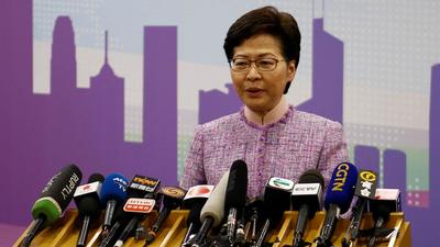 Hong Kong Chief Executive Carrie Lam speaks at a news conference in Beijing, China. (REUTERS) Hong Kong Chief Executive Carrie Lam speaks at a news conference in Beijing, China. (REUTERS)