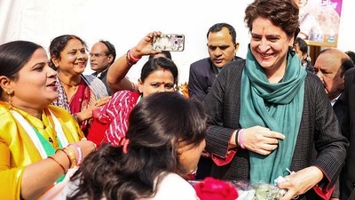 Congress general secretary Priyanka Gandhi interacting with women in Raebareli. (PTI) Congress general secretary Priyanka Gandhi interacting with women in Raebareli. (PTI)