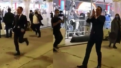 Benedict Cumberbatch, who features as Dr Strange in Spider-Man: No Way Home, running at the film's premiere. Benedict Cumberbatch, who features as Dr Strange in Spider-Man: No Way Home, running at the film's premiere. 
