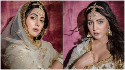Hina Khan's royal look in ivory-gold kurti and lehenga is all things GORGEOUS: Check out pics here Hina Khan's royal look in ivory-gold kurti and lehenga is all things GORGEOUS: Check out pics here