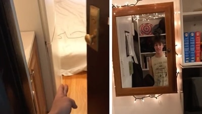 A combination of photos from AJ Webber's TikTok video. A combination of photos from AJ Webber's TikTok video.