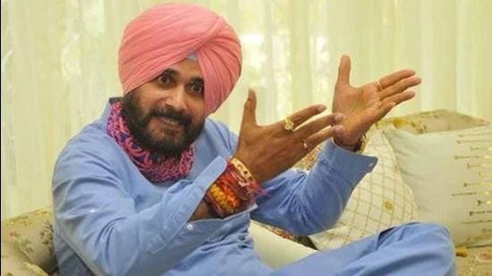 Punjab Congress president Navjot Singh Sidhu gunned for former chief minister Capt Amarinder Singh and the Badals during a press conference in Amritsar on Wednesday. (HT file photo)