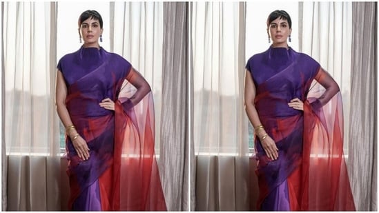 Kirti played muse to fashion designer Payal Khandwala and picked a silk organza saree from her wardrobe.(Instagram/@iamkirtikulhari)