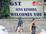 On the indirect taxes front, GST collection recorded stellar performance this year with five straight months of over <span class='webrupee'>₹</span>1 lakh crore mop-up till November. In April, the mop-up was the highest since the rollout of the new tax regime in July 2017 at <span class='webrupee'>₹</span>1,39,708 crore.(HT File) On the indirect taxes front, GST collection recorded stellar performance this year with five straight months of over <span class='webrupee'>₹</span>1 lakh crore mop-up till November. In April, the mop-up was the highest since the rollout of the new tax regime in July 2017 at <span class='webrupee'>₹</span>1,39,708 crore.(HT File)
