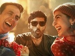 Atrangi Re movie review: Akshay Kumar, Dhanush, Sara Ali Khan on a poster. (Instagram) Atrangi Re movie review: Akshay Kumar, Dhanush, Sara Ali Khan on a poster. (Instagram)