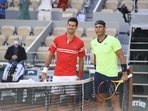 Novak Djokovic and Rafael Nadal. Novak Djokovic and Rafael Nadal.