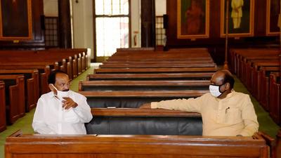 Rajya Sabha Chairman M Venkaiah Naidu with Lok Sabha Speaker Om Birla at Central Hall of Parliament. (PTI file) Rajya Sabha Chairman M Venkaiah Naidu with Lok Sabha Speaker Om Birla at Central Hall of Parliament. (PTI file)
