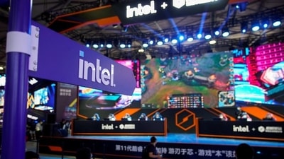 Visitors are seen at the Intel booth during the China Digital Entertainment Expo and Conference, also known as ChinaJoy, in Shanghai, China (REUTERS)