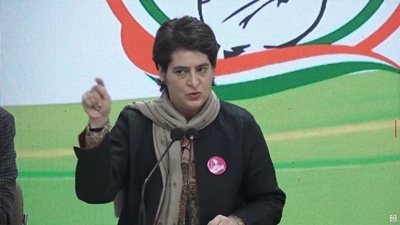 Congress general secretary Priyanka Gandhi Vadra (Photo via press conference) Congress general secretary Priyanka Gandhi Vadra (Photo via press conference)