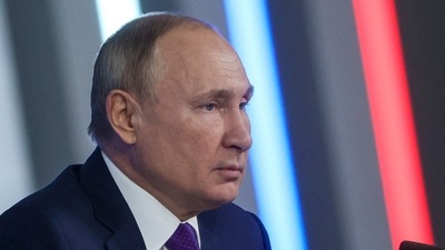 Russian President Vladimir Putin speaks during his annual end-of-year news conference in Moscow, Russia.&nbsp; (via REUTERS)