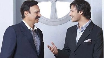 Vivek Oberoi with his father Suresh Oberoi.